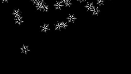 Gentle falling snowflakes animation. Elegant winter background for Christmas and New Year videos. Full HD, transparent or dark background. - Powered by Adobe