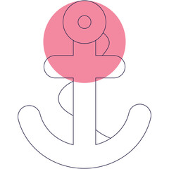 Abstract Minimalist Outline Portrait Of A Face With A Pink Circle On Forehead And Transparent Background Clean Simple Design Element