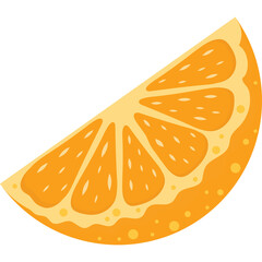 A Single Bright Orange Citrus Fruit Slice with Visible Segments and Textured Rind Against a Transparent White Background Ideal for Freshness and Healthy Lifestyle Concepts
