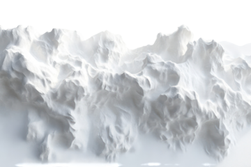 Snow fantasy sculpture ultra realistic high resolution overhead on transparent background