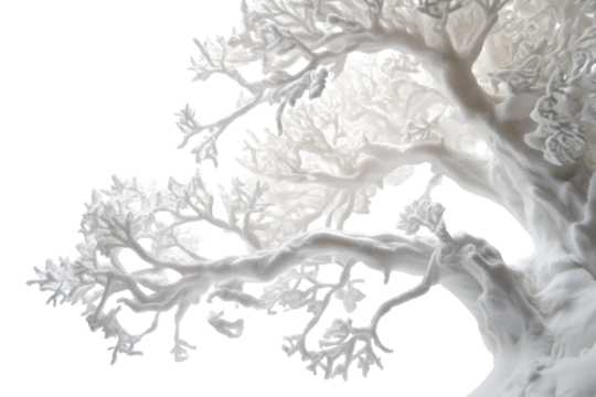 Snow fantasy sculpture ultra realistic high resolution overhead on transparent background