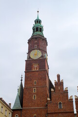 das alte Rathaus in Breslau, Polen
