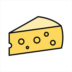 Cheese Wedge Vector Art Illustration