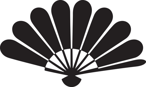 Traditional Japanese hand fan vector symbol for cultural events and Asian themed promotions