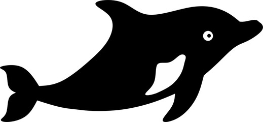 dolphin silhouette vector illustration  isolated on white