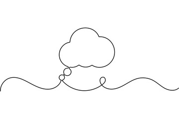 Continuous line drawing of a speech bubble simple outline vector design
