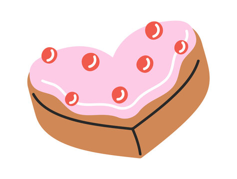 Hand drawn heart shaped cookie