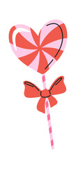 Heart shape lollipop hand drawn