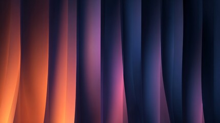 Colorful abstract curtains flowing in soft light creating a serene atmosphere in a modern setting during evening hours