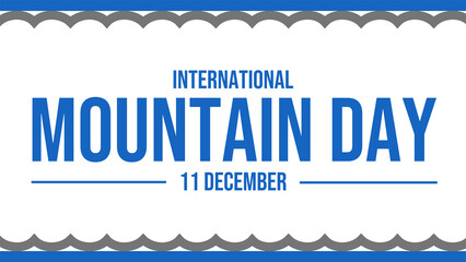 Modern International Mountain Day banner template on white background, ideal for environmental campaigns and digital posts