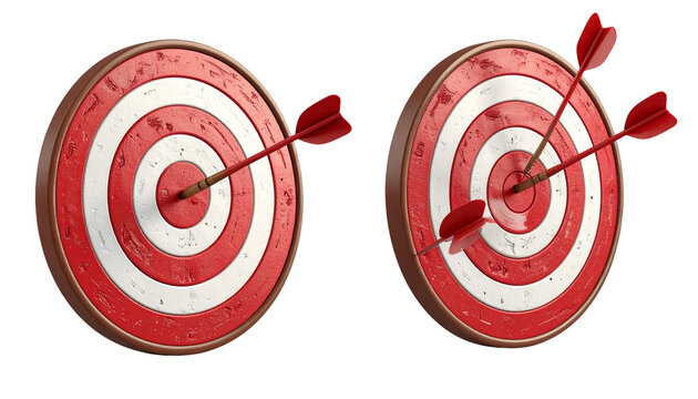 1. Bullseye Target with Arrow Collection, isolated on transparent background