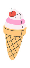 Valentines day ice-cream hand drawn