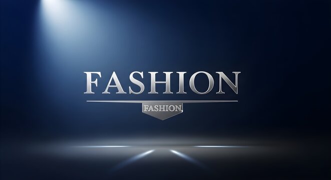 Fashion text effect elegant silver style on dark blue background luxury design concept - Powered by Adobe