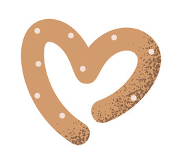 Heart shape cookie romantic pretzel