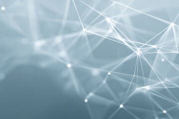Lines and nodes create a modern digital network background in soft blue tones showcasing technology and connectivity