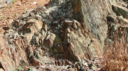 boulder formation in dry landscape 