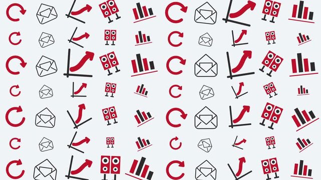 Data Analytics and Business Growth Icons Set, Digital Graphic Illustration, Technology Concept, Isolated on White Background