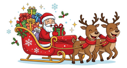 santa claus with reindeer
