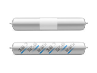 Foil adhesive sealant mockup. Vector illustration isolated on white background. Can be use for template your design, presentation, promo, ad. EPS10.