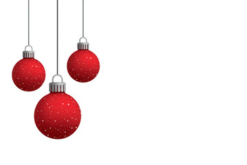 Red Christmas ornament ball decoration hanging with snowflake pattern, festive holiday background, winter celebration, joyful and elegant seasonal design, isolated on black