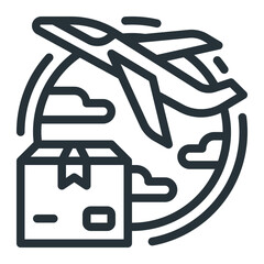 Cargo Plane Icon Outline Style