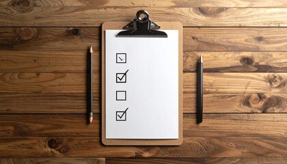 Clipboard with three checkboxes: green check, red check, and empty. Symbol of task progress, approval, error, and pending status.