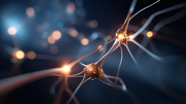 Branching neural network diagram with weighted connections faceless artificial intelligence architecture defocused algorithm code background deep learning for genomics