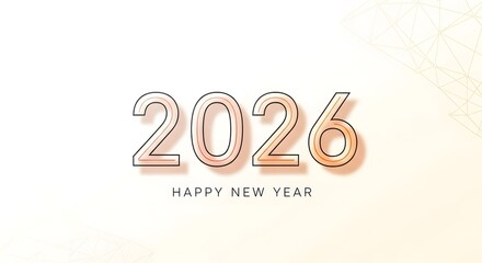 Elegant 2026 happy new year text with subtle glow effect