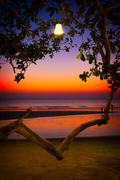 Sunset by the sea.