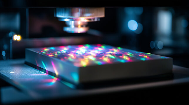 Shimmering interference patterns in thin layer chromatography plate faceless analytical chemistry defocused UV visualization chamber background compound separation natural prod