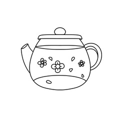 A teapot with flowers on it