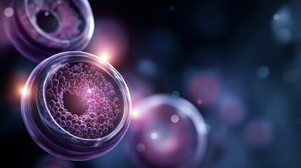 Concentric circles representing cell cycle phases with checkpoint markers faceless cell biology education defocused mitotic cells background cancer research relevance