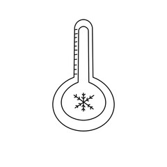 A thermometer with a snowflake on it