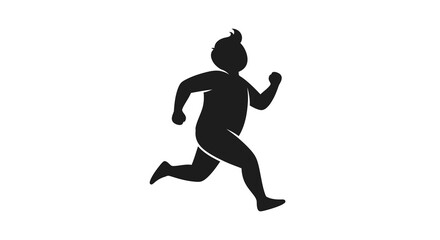 Silhouette of a determined person running for fitness and healthier lifestyle forward