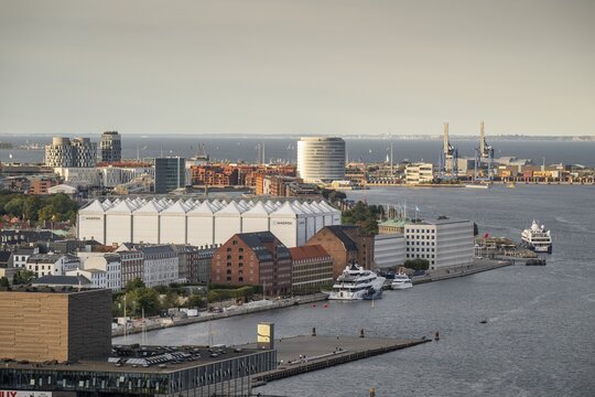 View from the Vor Frelsers Kirke to the neighbourhoods Gammelholm, &Oslash;sterport and Nordhavn, Copenhagen, Denmark