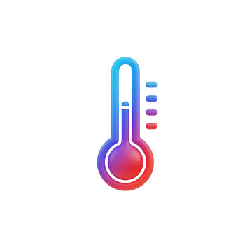 Colorful thermometer icon isolated on transparent background