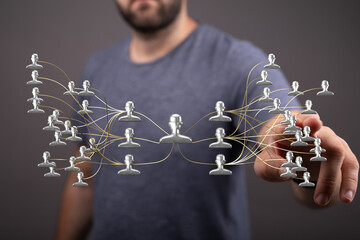 Visualize teamwork and relationships through a network of people. Suitable for business,...