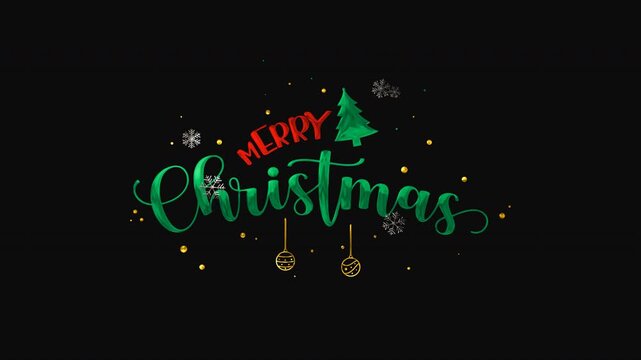 Festive christmas scene with snowflakes, tree, and ornaments. Perfect for holiday greeting cards, social media posts, or winter themed designs.