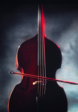 Still life of a bass violin. Part 2.