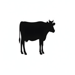 Cow silhouette vector style with white background