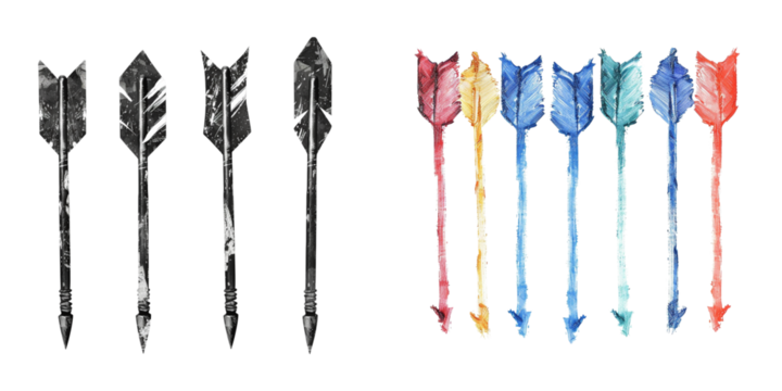 Artistic Rendering of Arrows in versus Rainbow Color Palettes