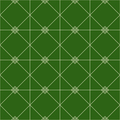 Seamless abstract geometry pattern textile line in green background.