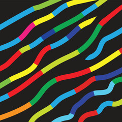 Line simple multicolor Vector art Design