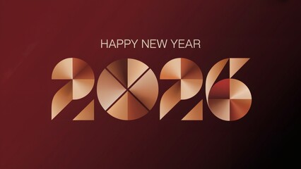 Happy New Year 2026 golden design, perfect for greeting cards, festive celebrations, and holiday promotions