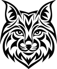 stylized cat head vector art illustration