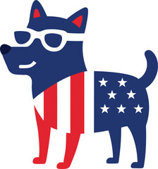 cat with american flag