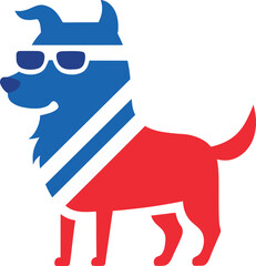  dog sunglasses usa vector art illustration