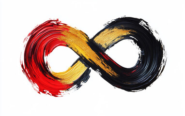 Vivid digital artwork of a fluid infinity loop made from glossy paint symbolizing imagination design and modern visual harmony isolated on transparent background PNG