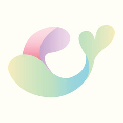 Colorful Gradient Whale Logo Design - Modern Abstract Vector Illustration