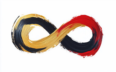 Glossy paintbrush stroke forming infinity symbol representing creativity continuity and the boundless flow of artistic expression isolated on transparent background PNG